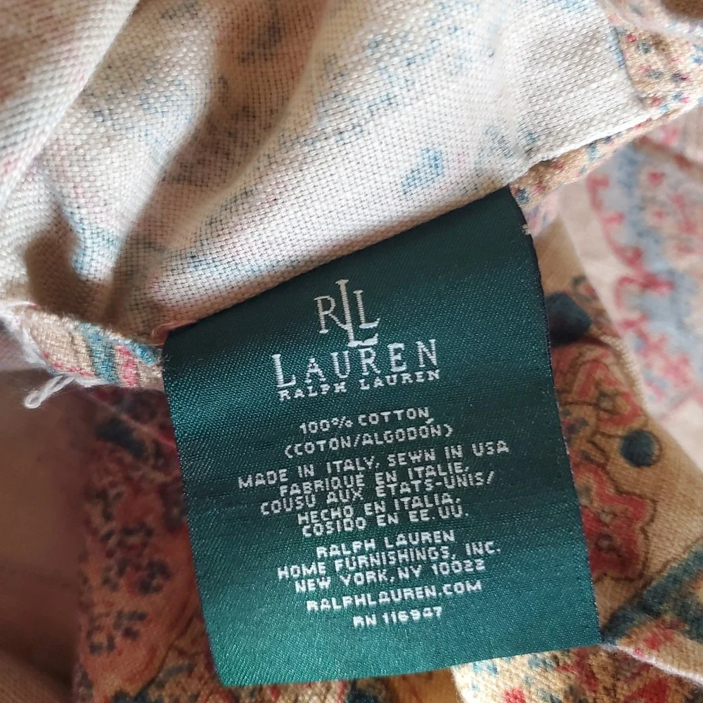 Ralph Lauren Coco Palm Leaf King sz Comforter & 3 Euro Shams *no pillows* Cotton